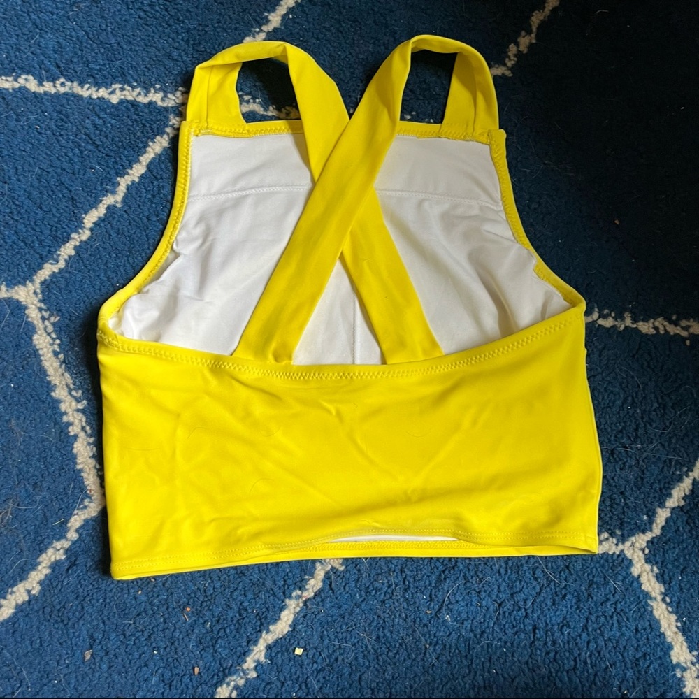 Yellow Modest Old Navy swim top.